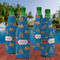 Boats & Palm Trees Zipper Bottle Cooler - Set of 4 - LIFESTYLE