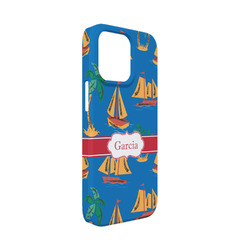 Boats & Palm Trees iPhone Case - Plastic - iPhone 13 Mini (Personalized)