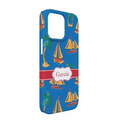 Boats & Palm Trees iPhone Case - Plastic - iPhone 13 Pro (Personalized)