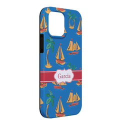 Boats & Palm Trees iPhone Case - Rubber Lined - iPhone 13 Pro Max (Personalized)