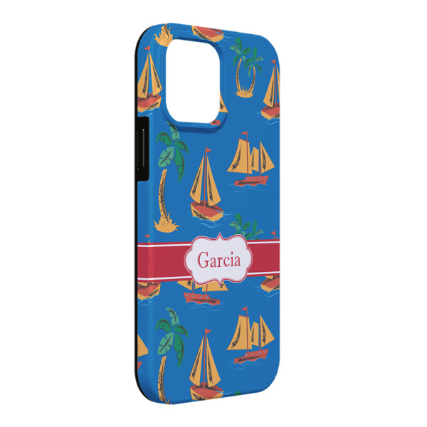 Custom Boats & Palm Trees iPhone Case - Rubber Lined - iPhone 13 Pro Max (Personalized)