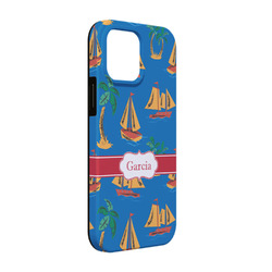 Boats & Palm Trees iPhone Case - Rubber Lined - iPhone 13 Pro (Personalized)