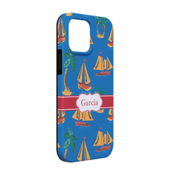 Boats & Palm Trees iPhone Case - Rubber Lined - iPhone 13 (Personalized)