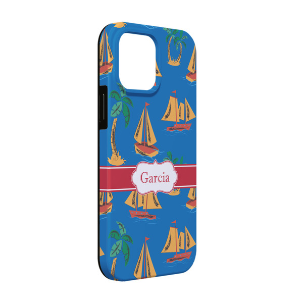 Custom Boats & Palm Trees iPhone Case - Rubber Lined - iPhone 13 (Personalized)