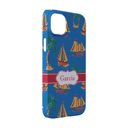 Boats & Palm Trees iPhone Case - Plastic - iPhone 14 Pro (Personalized)