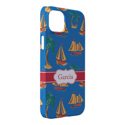Boats & Palm Trees iPhone Case - Plastic - iPhone 14 Pro Max (Personalized)