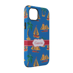 Boats & Palm Trees iPhone Case - Rubber Lined - iPhone 14 (Personalized)