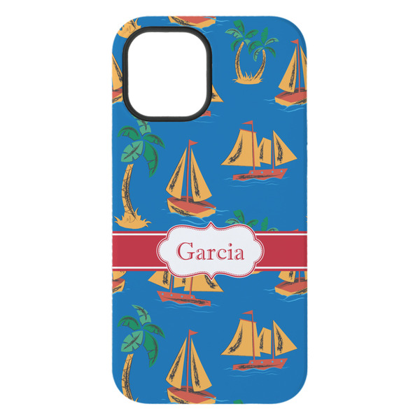 Boats & Palm Trees iPhone 15 Plus Tough Case - Back