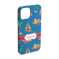 Boats & Palm Trees iPhone Case - Plastic - iPhone 15 Pro (Personalized)