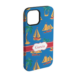 Boats & Palm Trees iPhone Case - Rubber Lined - iPhone 15 Pro (Personalized)