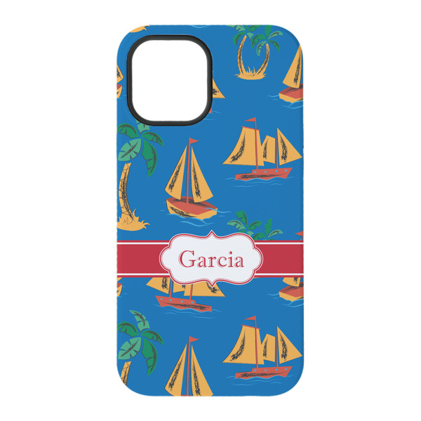 Boats & Palm Trees iPhone 15 Pro Tough Case - Back