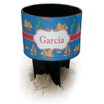 Boats & Palm Trees Black Beach Spiker Drink Holder (Personalized)