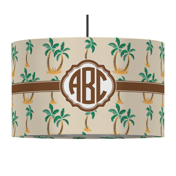 Custom Palm Trees 12" Drum Pendant Lamp - Fabric (Personalized)