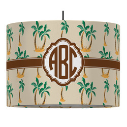 Palm Trees 16" Drum Pendant Lamp - Fabric (Personalized)