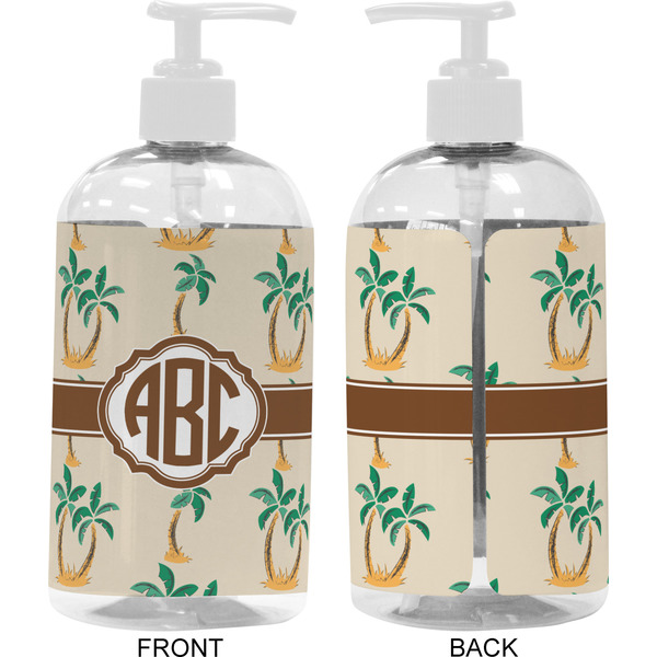 Palm Trees 16 oz Plastic Liquid Dispenser- Approval- White