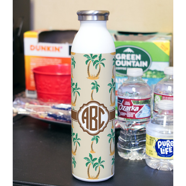 Palm Trees 20oz Water Bottles - Full Print - In Context