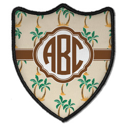 Palm Trees Iron On Shield Patch B w/ Monogram