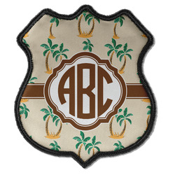 Palm Trees Iron On Shield Patch C w/ Monogram