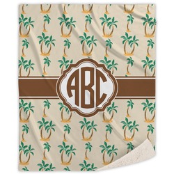 Palm Trees Sherpa Throw Blanket (Personalized)