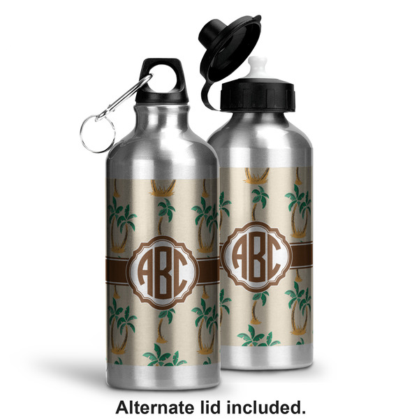 Palm Trees Aluminum Water Bottle - Alternate lid options