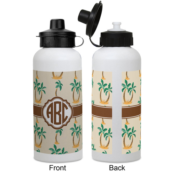 Palm Trees Aluminum Water Bottle - White APPROVAL
