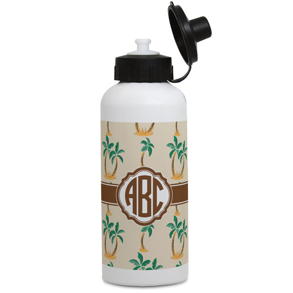 Custom Palm Trees Water Bottles - Aluminum - 20 oz - White (Personalized)