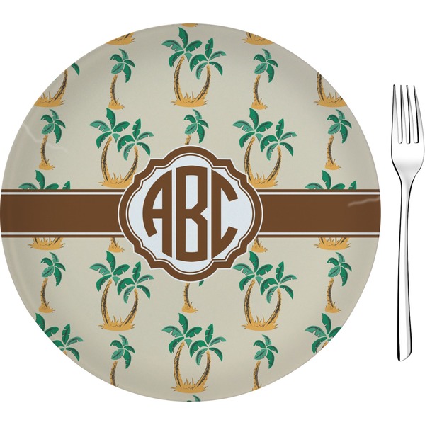 Custom Palm Trees 8" Glass Appetizer / Dessert Plates - Single or Set (Personalized)