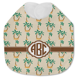 Palm Trees Jersey Knit Baby Bib w/ Monogram