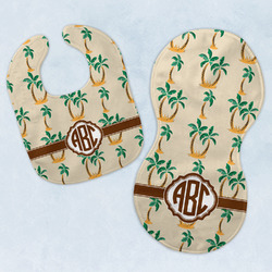 Palm Trees Baby Bib & Burp Set w/ Monogram