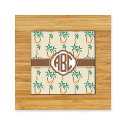 Palm Trees Bamboo Trivet with Ceramic Tile Insert (Personalized)