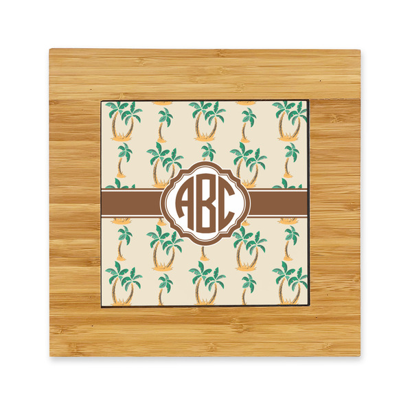 Custom Palm Trees Bamboo Trivet with Ceramic Tile Insert (Personalized)