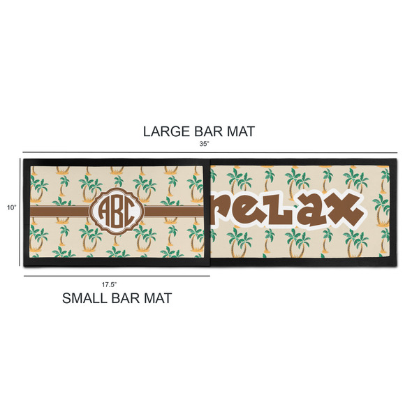 Palm Trees Bar Mats - Sizing Chart