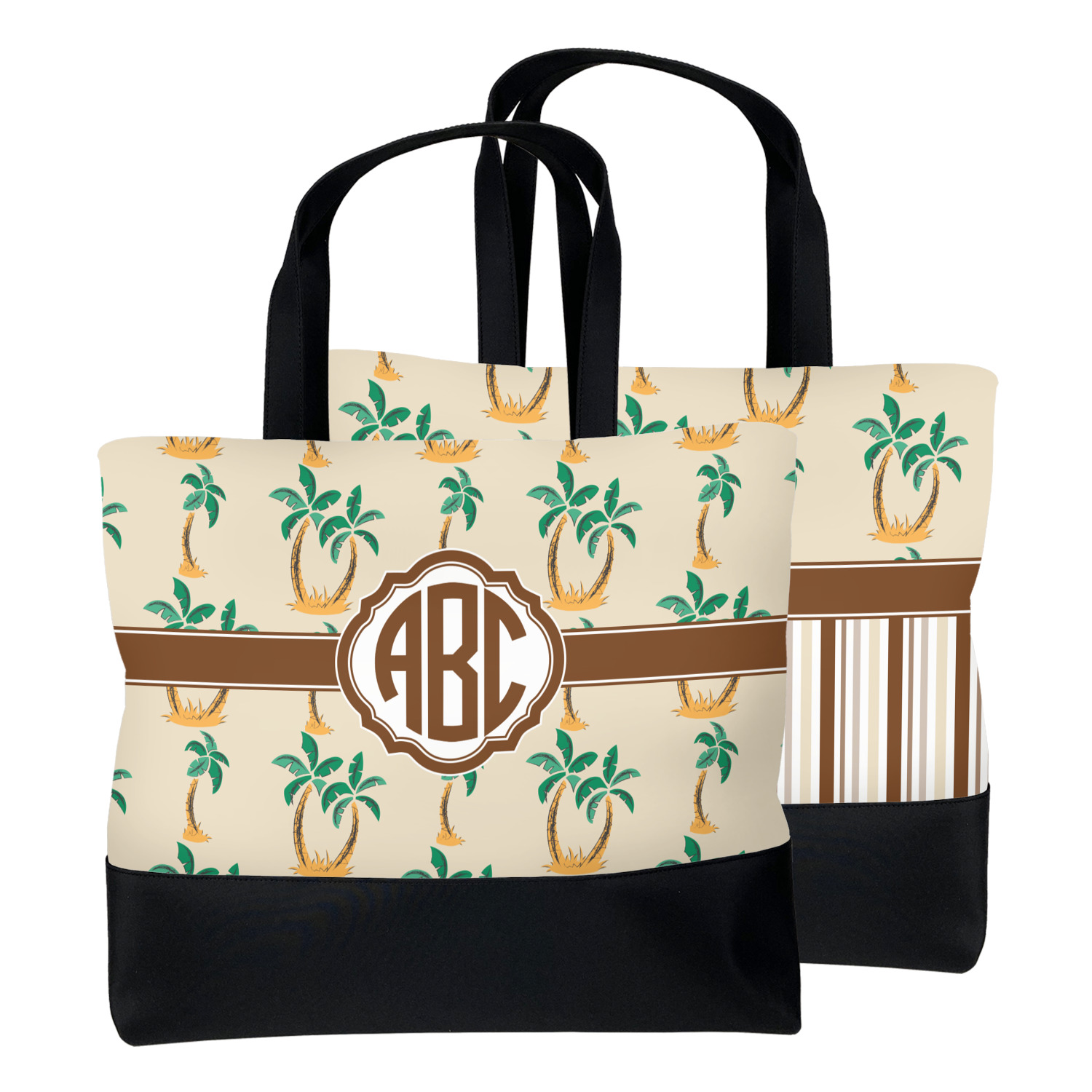 Palm Trees Beach Tote Bag Regular w/ Monogram YouCustomizeIt