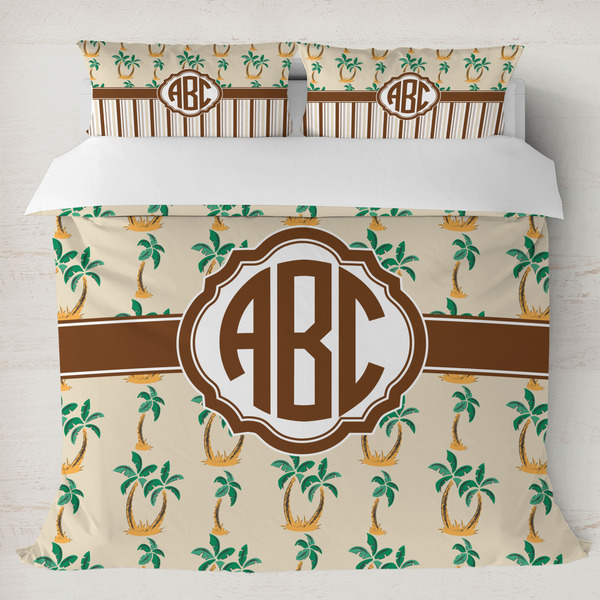 Custom Palm Trees Duvet Cover Set - King (Personalized)