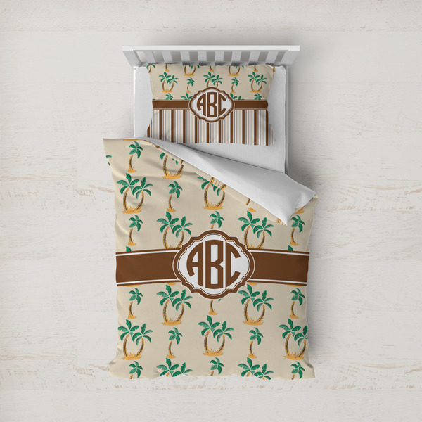Custom Palm Trees Duvet Cover Set - Twin (Personalized)