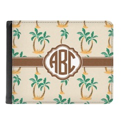 Palm Trees Genuine Leather Men's Bi-fold Wallet (Personalized)