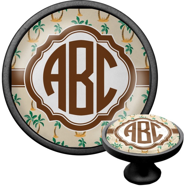 Custom Palm Trees Cabinet Knob (Black) (Personalized)