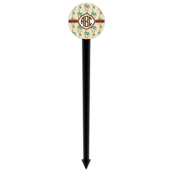 Palm Trees Black Plastic 6" Food Pick - Round - Single Pick