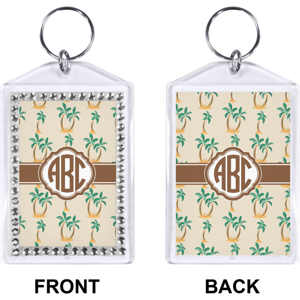 Palm Trees Bling Keychain (Front + Back)