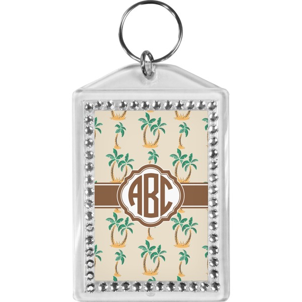 Custom Palm Trees Bling Keychain (Personalized)