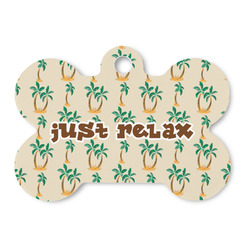 Palm Trees Bone Shaped Dog ID Tag (Personalized)