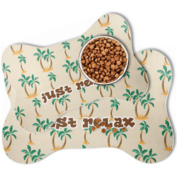 Palm Trees Bone Shaped Dog Food Mat (Personalized)