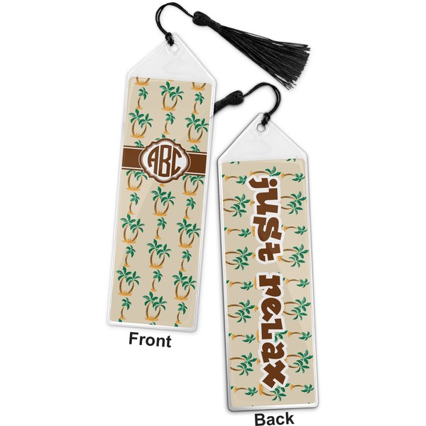 Palm Trees Bookmark with tassel - Front and Back