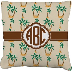 Palm Trees Faux-Linen Throw Pillow 16" (Personalized)