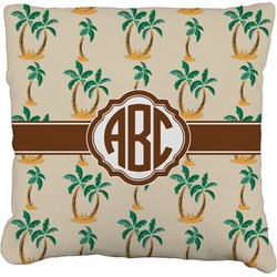 Palm Trees Faux-Linen Throw Pillow 20" (Personalized)