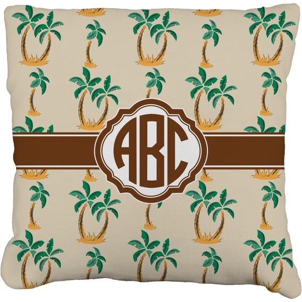 Custom Palm Trees Faux-Linen Throw Pillow 20" (Personalized)