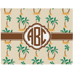 Palm Trees Woven Fabric Placemat - Twill w/ Monogram