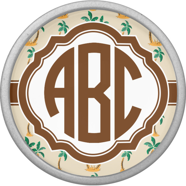 Palm Trees Cabinet Knob - Nickel - Front