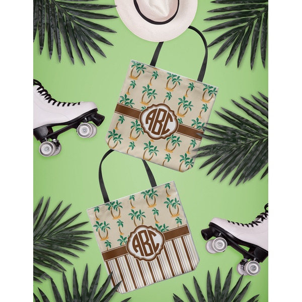 Palm Trees Canvas Tote Lifestyle Front and Back- 13x13