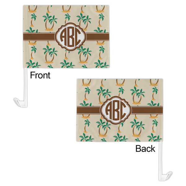 Palm Trees Car Flag - 11" x 8" - Front & Back View